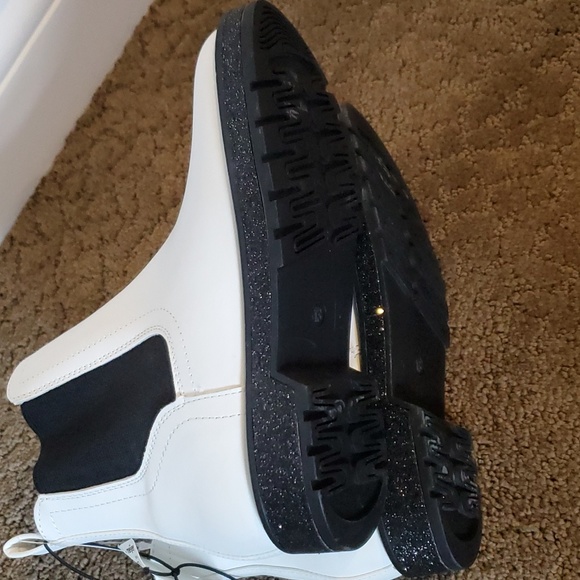 Girls MIA Girl Ellowin White Chelsea Boots Size 2 3 Glitter Midsoles Go-Go NWT - Picture 7 of 7